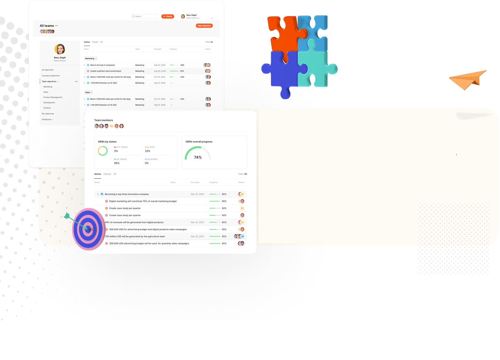 OKR sytem integrated with work management